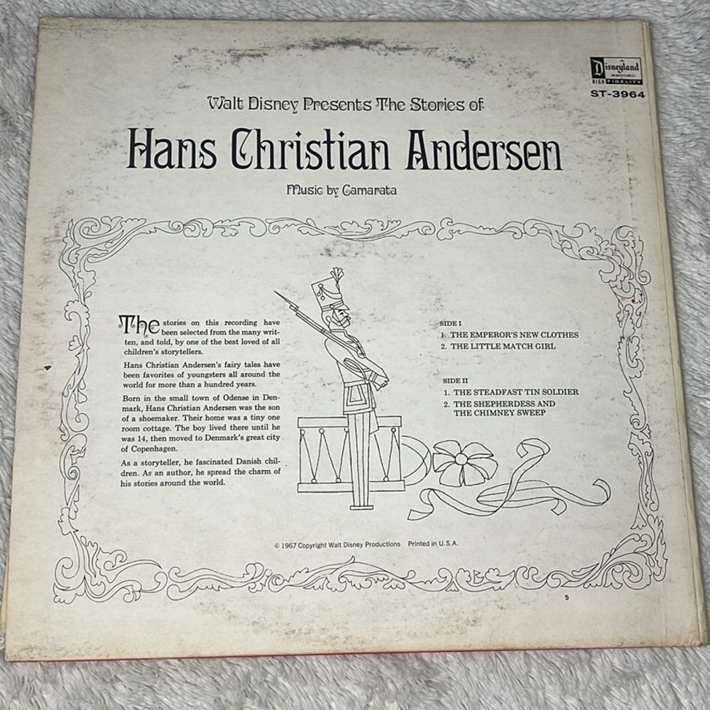 Walt Disney Presents The Stories Of Hans Christian Andersen 1967 Stereo LP - Picture 2 of 16
